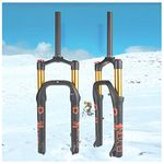 HIMALO Fat Bike Fork 20 Inch Air Suspension Fork Travel 100mm 28.6mm Straight Front Fork Manual Lockout, For 4.0" Tire Snow Beach E-bike