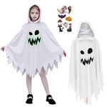 EOZY Kids White Scary Ghost Cloak Costumes Halloween Carnival Fancy Dress Elf Cape Boys Girls Children Cosplay Role Play Dress Up Frightening Ghost Witch Costume