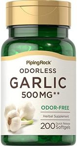 Piping Rock Odorless Garlic Dietary Supplement 500 mg 200 Quick Release Softgels