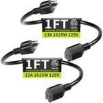 Short Extension Cord 1FT 2 Pack,16 