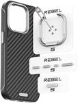 REBEL GEN6/GEN5 Metal Components Upgrade Kit [CNC Aluminum Full Set] Lens Ring, Complete Buttons & Logo Pack for iPhone 16 Pro Max/16 Pro/15 Pro Max/15 Pro/14 Pro Max FLEX/GEN-6/GEN-5 Cases (Silver)