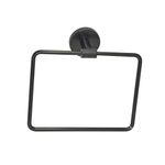 Viking Towel Ring Square H2O - Length 210mm (8") - Matt Black Finish Bathroom Accessory for Towel Storage and Organization