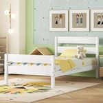 Bellemave Twin Bed Frames for Kids, Wooden Twin Platform Bed for Boys, Girls, Teens, Kids Twin Bed, White Twin Bed Frame, White