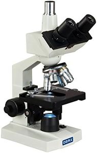 AmScope M83EZ OMAX 40X-2500X LED Lab Trinocular Compound Microscopio con Mesa mecánica de Doble Capa