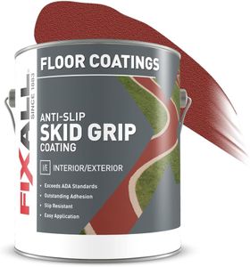 FIXALL Skid Grip Anti-Slip Coating, 1 Gallon, Crimson, Exceeds ADA Standards, Ideal for Safety Areas, Slip-Resistant Pavement, Cement & Concrete Paint