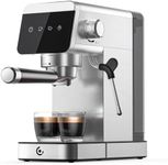 AMZCHEF Coffee Machine 20 Bar, 1350W Espresso Machine, Compact Stainless Steel Coffee Machines with LED Touch Screen, Powerful Steam Wand, Removable Water Tank, for Cappuccino, Latte
