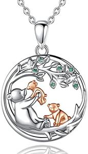 EUDORA Harmony Ball Collar para Madre Hija Abuela Plata de ley 925, Colgante de Madre Osa y Dos Hijos para Abuela Mama Hija Joyería de Mama e Hijo, Regalo para Mamá Hija Madre Abuela Tía, 45cm