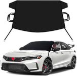 EcoNour Snow Cover for Honda Civic | Premium Windshield Cover for Ice and Snow | Heavy-Duty 600D Oxford Fabric with S-Hook Elastic Straps | Waterproof & Sag-Proof