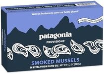 Patagonia Provisions - Smoked Mussels in Extra Virgin Olive Oil | Responsibly sourced | 18g Protein per tin & Gluten Free