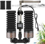 DEGGOX Upgrade Aquarium Electric Power Sponge Filter with Submersible Pump ，Ultra-Quiet Motor with Bio Ceramic Media Balls and 2 Spare Sponge (L for 20-55 Gal)