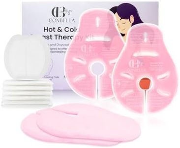 6 Breast Pads for Leaking Milk and 2 Larger Breast Ice Packs with Soft Covers, Hot and Cold Breast Therapy Packs, Breastfeeding Essentials for Relieve of Clogged Ducts, Nipple Pain, Engorgement(Pink)