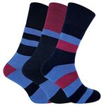 PENINSULA - 3 Pack Mens Cushioned Liner Double Layer Anti Blister Hiking Walking Socks (6-11 UK, Black/Blue Assorted)