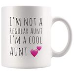 Panvola I'm Not A Regular Aunt I'm A Cool Aunt Gifts Mother's Day From Niece Nephew Sister Brother Husband Boyfriend New Tia Ceramic Coffee Mug 11 oz White