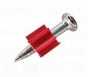 FVSCM 1" Powder Actuated Fasteners,.300 Head Diameter Drive Pins with red Flute, P100, 100pcs/pack