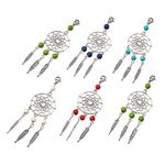 KISSITTY Kissity 30-Pieces Handmade Dangling Dream Catchers Charm Pendants Mixed Color 90mm Filigree Ethnic Ornament Keyring Jewelry Making