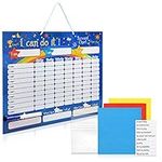 Navaris Magnetic Reward Star Chart - Behavior Rewards Board Weekly Planner for Children - with Pen and 250 Stars and Activity Magnets - Blue Stars