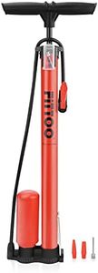 FITTOO Bike Air Pump,High Pressure Bicycle Floor Hand Pump,Compatible with Presta,Schrader,Dunlop Valve,Inflating for Road Bikes,Mountain Bikes,Hybrid Bikes,Children Bikes,Balls,Balloons etc(Red)