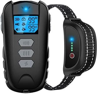 Asrcs Dog Training Collar with Remote, Waterproof Dog Collar with Beep Vibration Shock, Adjustable 0 to 99 Shock Vibration Levels Dog Training Set for Small Medium Large Dogs