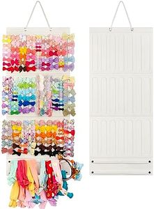 JOYMOMO Hair Bow Holder Organizer For Girls Hanging Bow Holder For Girls Hair Accessories Storage Organizer For Headbands, Hair Clips, Hair Ties, Scrunchies (Without Hair Bows) (beige)