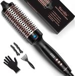 Terviiix 38MM Thermal Brush Create Blowout Look, Get Loose & Volume Layer Hair, Ceramic Tourmaline Ionic Hot Brush Heated Curling Brush, Digital Display 9 Temperatures Curling Iron, Dual Voltage