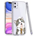 LuGeKe Cute Cat Print Phone Case iPhone 7/iPhone 8/iPhone SE 2020,Cartoon Animal Pattern Case Cover,Soft Clear Cover Flexible Slim Anti-Stratch Bumper Protective Girls Phonecase(Cat Ice Cream)