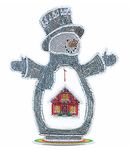 Christmas Snowman Table Top Diamond Painting Kits Luminous, YEESAM ART Snow Man and House 11 inch DIY 5D Diamond Art Christmas Decorations Ornaments (Snowman)