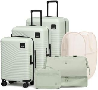 Coolife 6 Piece Travel Set: 3 Suitcases, Duffel, Organizer, Pop-Up Hamper