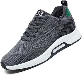 SECHRITE Hombres elevador Zapatos Hombres Altura Aumento Ligero Transpirable Zapatillas Aumento Altura 6 cm Taller, Tamaño de la UE: 37-46, gris, 42 EU