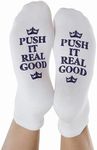 Kindred Bravely Labor and Delivery Inspirational Fun Non-Skid Socks for Maternity (Push it Real Good)