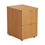 Office Hippo Heavy Duty Filing Cabinet, Robust File Cabinet, Office Cabinet with Anti-Tilt Mechanism, Lockable Filing Cabinet, Office Storage for A4 or Foolscap Filing - Beech, 2 Drawer