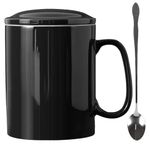 GANBEITEE Extra Large Coffee Mugs 32 oz, oversized coffee mug Big Tea Mug, Black Super Big Ceramic Mug with Lid and Handle