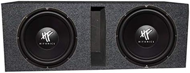 Hifonics 2 Pack Subwoofers, 12" 1600W Car Audio DVC Speakers Bundled with QPower Ported Enclosure Box