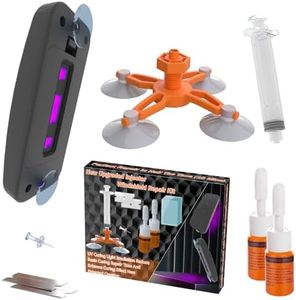 Windshield Repair Kit For Cracks, Rock Chip Repair Kit Windshield, Car Windshield Crack Repair Kit To Repair Scratches, Star Shaped Crack, With Rapid Curing Unit And Pressurizing Devi (Orange Kit)