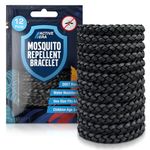 Active Era Mosquito Repellent Bracelet [12 Pack], Insect Midge & Mosquito Bands - Powerful DEET Free Formula - Waterproof with 250 Hours / 10 Days of Protection (Black - 12 Pack)