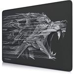 TITANWOLF XL Speed Gaming Mouse Pad - Mouse Mat 440 x 350 x 3mm - XXL mousepad - table mat large size - improved precision and speed - rubber base for stable grip on smooth surfaces - Design Wolf