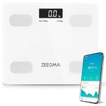 ZEEGMA GEWIT Analytical Bathroom Scale – Advanced Health Metrics, Smart Bluetooth 4.0, Shatterproof Antibacterial Glass, 17 Body Parameters, Infant Weighing, Large LCD Display