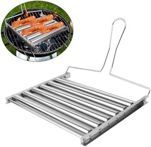 VinBee Large Hotdog Roller Stainless Steel Hot Dog Sausage Roller Rack BBQ Sausage Roller Rack Hot Dog Roller for Grill Evenly Cooked Hot Dogs(Large)