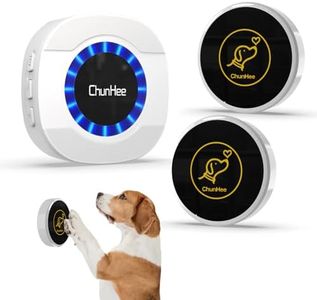 ChunHee Smart Dog Door Bells, Wireless Dog Doorbell for Potty Training to Go Outside, Dogs Potty Bell for Doggy to Ring to Go Potty Train with Customized Ringtones Adjustable Volume, 2 Dog Buttons