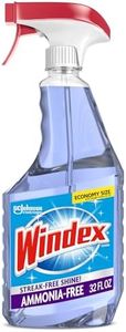 Windex Glass and Window Cleaner Spray Bottle, Ammonia Free, Bottle Made from 100% Recovered Coastal Plastic, Surface Cleaning Spray, Crystal Rain Scent, 32 Fl Oz