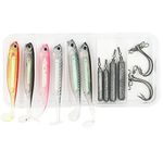 Milepetus Drop Shot Rig Fishing Accessories Kit for Bass, Perch Walley Fishing,Including Drop Shot Weight,Soft Minnow Bait,Drop Shot Hooks