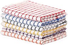 Vision Textiles Night Dreamz Terry Tea Towel Pack of 12- Soft, Super Absorbent and Lint Free Kitchen Towels- 100% Cotton Dish Cloth (35X60cm Small Check 12 Pack)