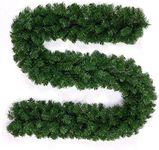 9ft Green Garland Christmas For DIY Decoration Artificial Pine Green Garland Indoor Outdoor for Xmas Tree Stairs Fireplaces Garden Decor