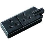 Masterplug ELS132B-01 Permaplug Two Socket Trailing Socket, without Plug and Cable, 13 Amp, Black