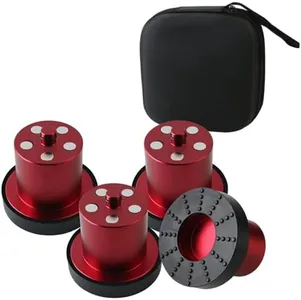 Tesmirror Jack Puck for Rivan R1s R1t Lifting Jack Pads Compatible with Rivian R1t R1s Accessories Floor Jack Lifting Magnetic Jack Puck for R1S/R1T 4 Packs with Zippered Case 4 Gen - Red