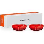 Le Creuset Set of 2 Heart Ramequins in Ceramic, 350 ml each, Cerise, 79082300600000