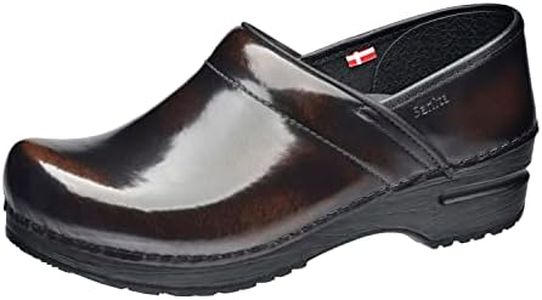 Sanita Pro Cabrio Wide Professional Clogs for Women - Arch Support, Durable, Closed-Back Slip-On Shoes, Brown, 10.5-11 Wide