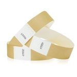 500 WristCo Tyvek Deep Metallic Gold Wristbands for Events – Tamper-Proof Design Prevents Reuse – Premium-Grade Bracelets for Hospital & Medical ID, Party, Concert Entry, VIP Identification