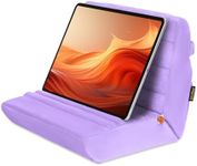 MOSISO Tablet Pillow Stand,Soft Tablet Holder for Lap,Tablet Soft Pad Dock with Pockets&Stylus Slot&4 Viewing Angles Compatible with iPad Pro 12.9,11,10.5,9.7,Air Mini 6,5,4,3, E-Reader, Purple