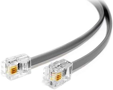 RUITEXUN RJ11 to RJ11 Cable 5ft, 1.5 Meters Phone Cord Telephone Line Extension Cord Cable Wire Male to Male RJ11 6P4C Modular Plug for Landline Telephone Fax Machine (Grey)