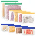 sherry 10 Pack Reusable Sandwich Bags, Reusable Food Storage Bags Bread Box Set (2 packs Gallon 4 Reusable Snack Bags 4 Reusable Sandwich Bags Freezer Bags)